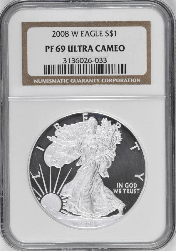 2008 W American Silver Eagle 1oz. (NGC) PR69 Ultra (1 of 2)