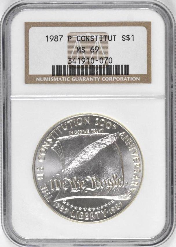 1987 P Constitution Commemorative Silver Dollar (NGC) (1 of 2)