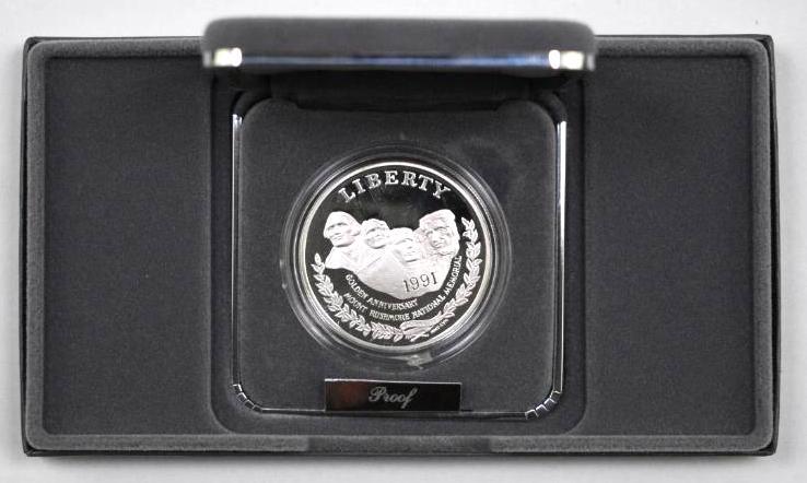 1991 Mount Rushmore Commemorative Silver Dollar Proof (1 of 3)