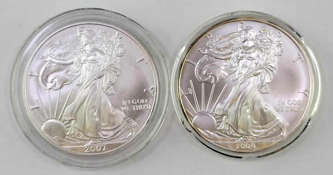 Group of (2) American Silver Eagles 1oz (1 of 2)