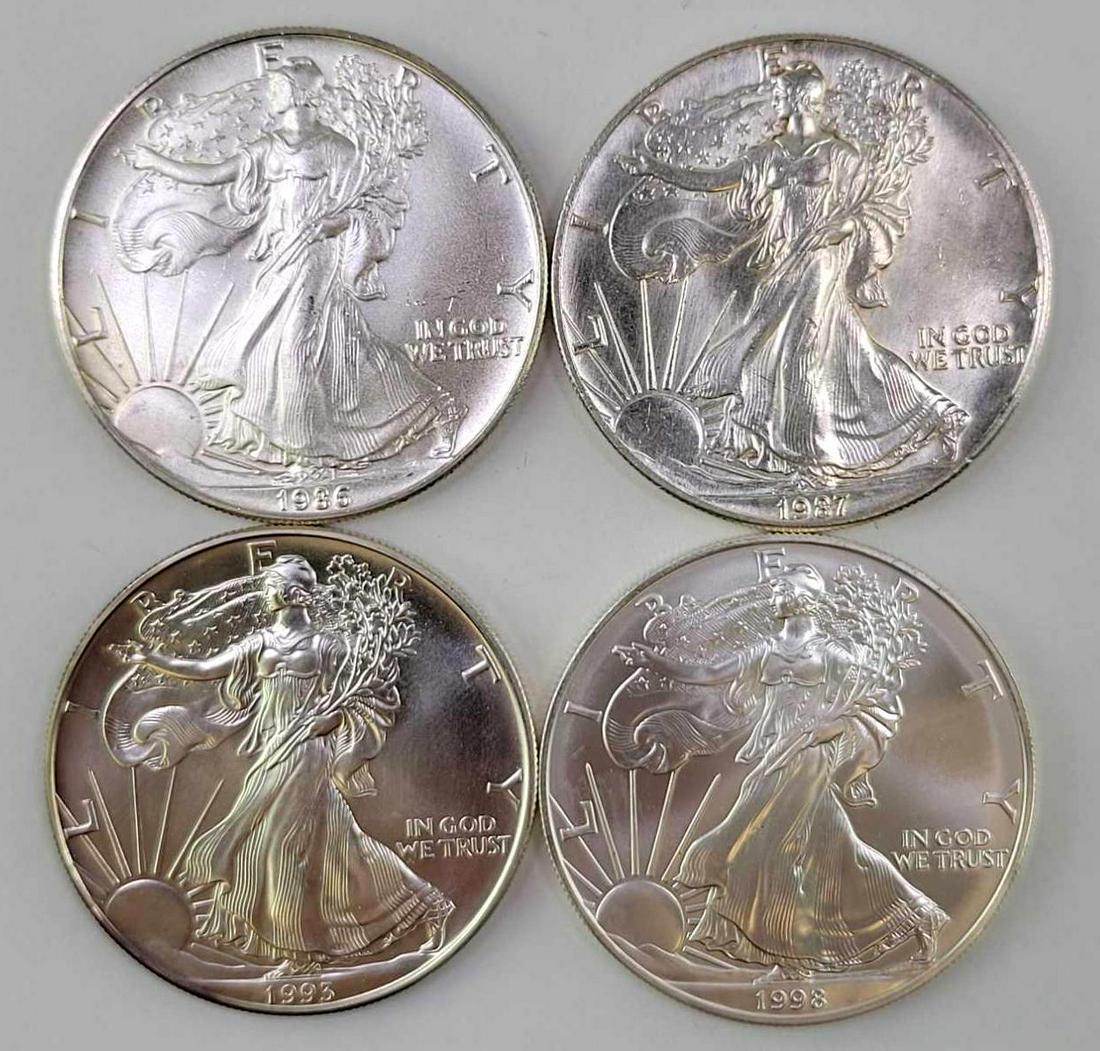 Group of (4) American Silver Eagle 1oz. (1 of 2)