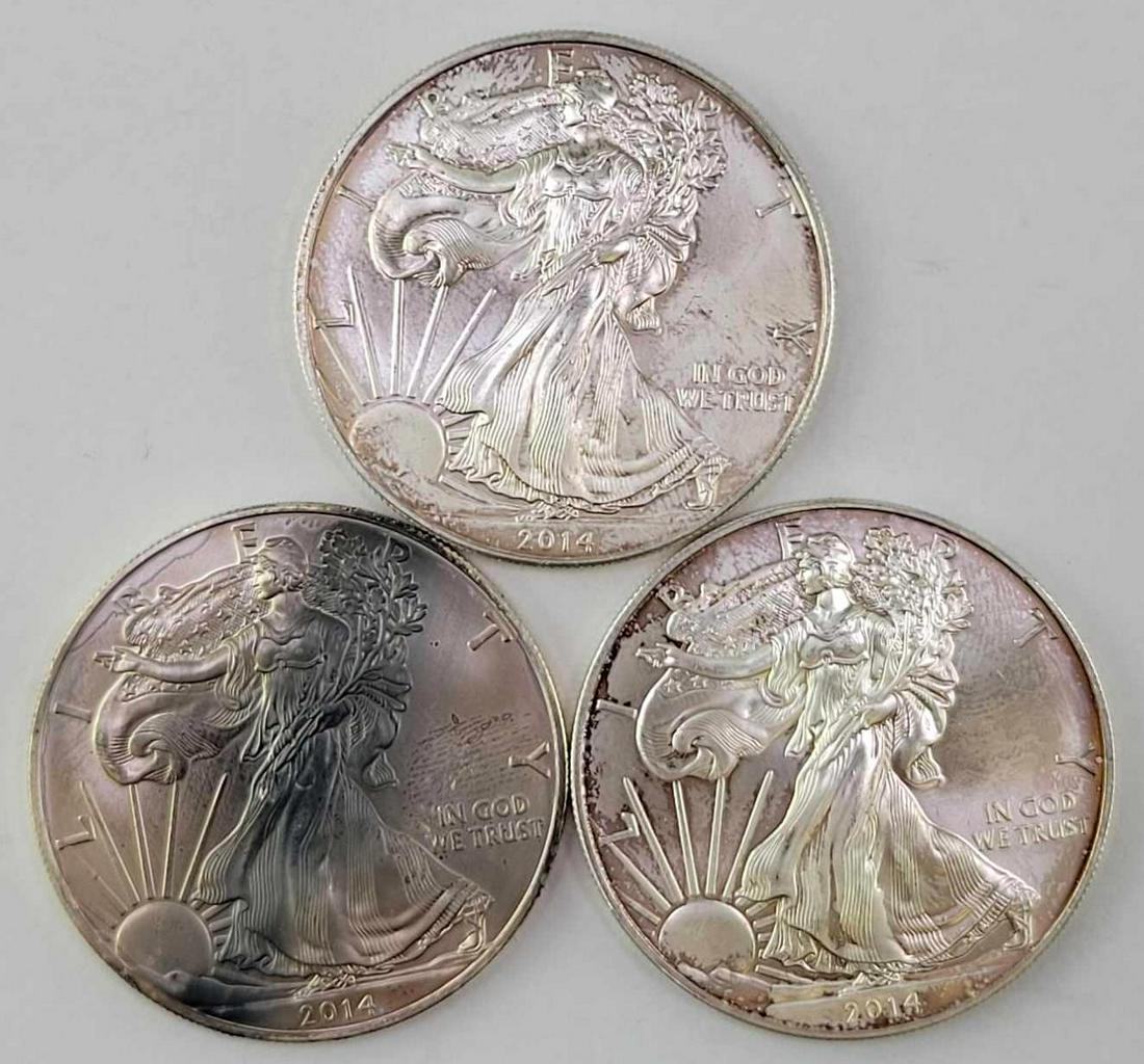 Group of (3) 2014 American Silver Eagle 1oz. (1 of 2)