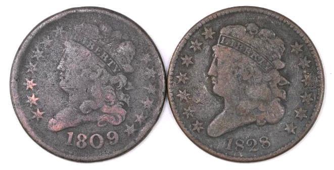 Group of (2) Classic Head Half Cents (1 of 2)