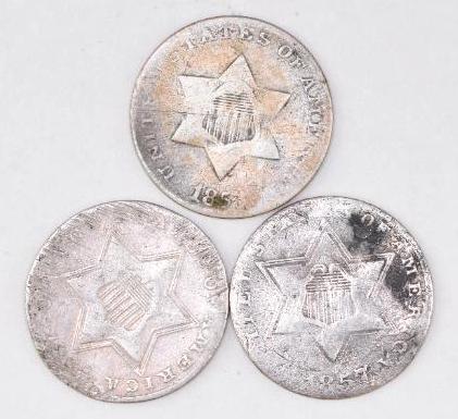 Group of (3) Three Cent Piece Silver (1 of 2)