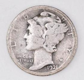 1921 D Mercury Silver Dime (1 of 2)
