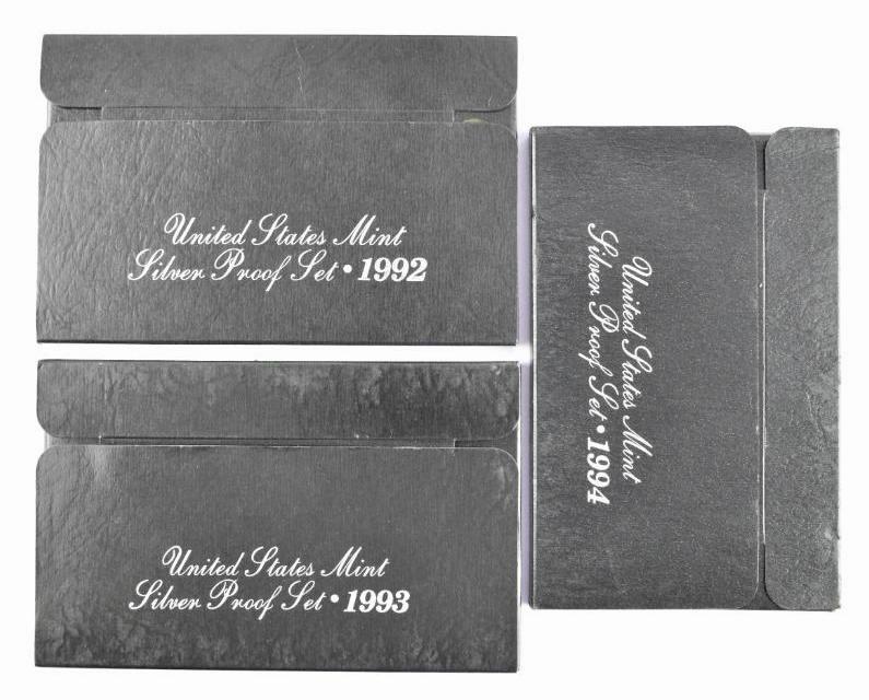 Group of (3) U.S. Silver Proof Sets 1992-1994 (1 of 2)