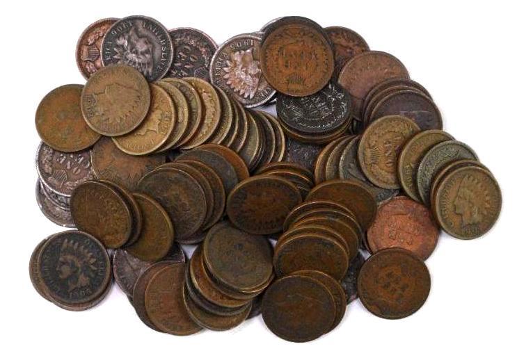 Group of (100) Indian Head Cents (1 of 1)