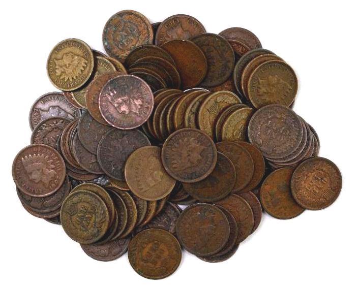 Group of (100) Indian Head Cents (1 of 1)