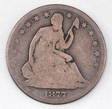 1877 P Seated Liberty Silver Half Dollar (1 of 2)