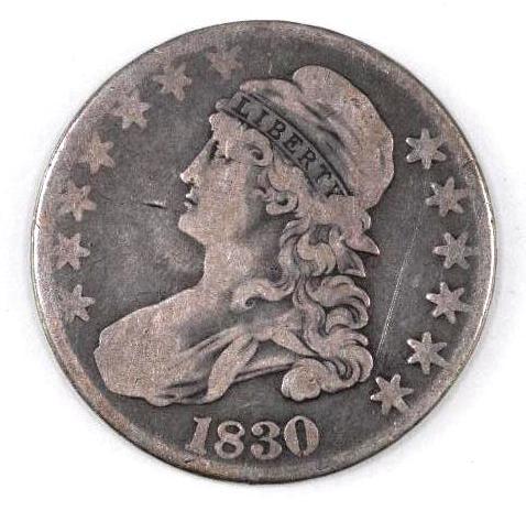 1830 Capped Bust Silver Half Dollar (1 of 2)