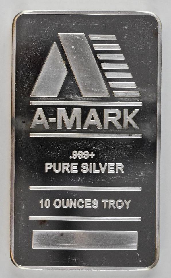A-Mark 10oz. .999 Fine Silver Ingot/Bar (1 of 2)