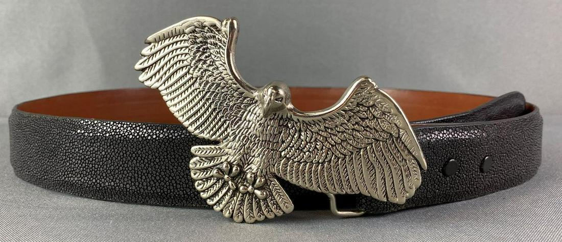 Genuine Stingray Belt with Eagle Belt Buckle (1 of 5)