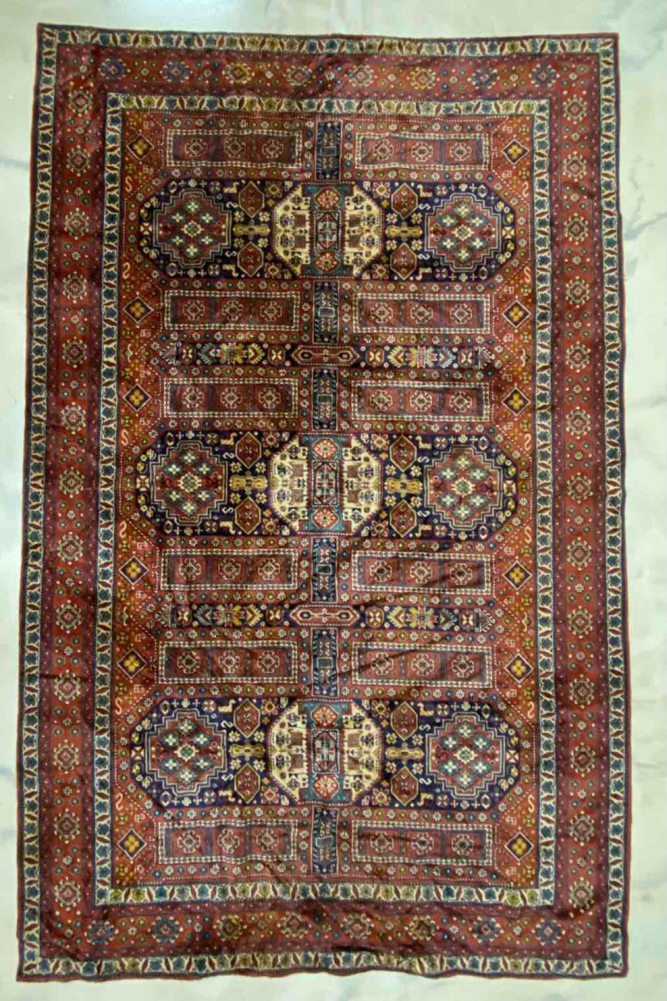 Antique Persian Silk Rug: Measures 57 x 87 inches