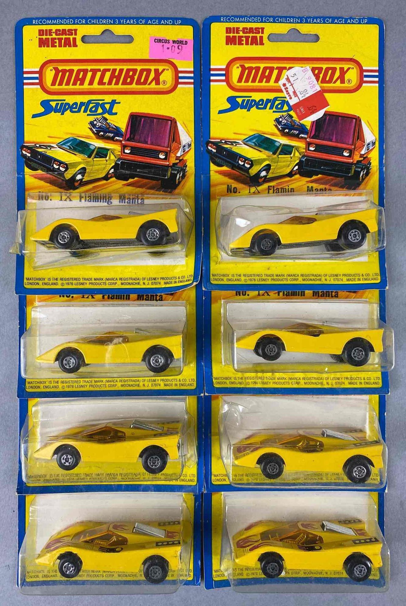 Group of 8 Matchbox Superfast No. IX Flaming Manta (1 of 3)