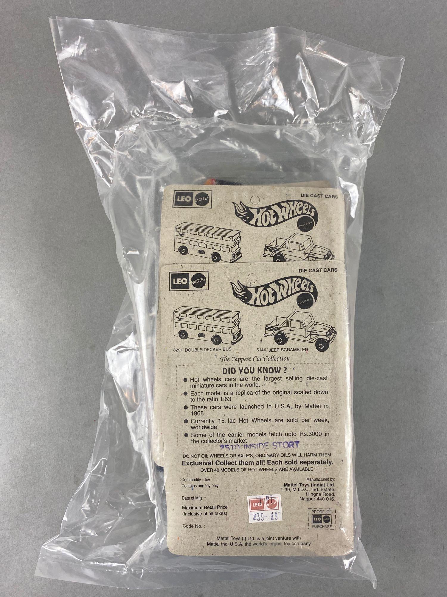 Plastic shipping sleeve of Leo Mattel Hot Wheels No.: (8) die-cast vehicles, new in original packaging