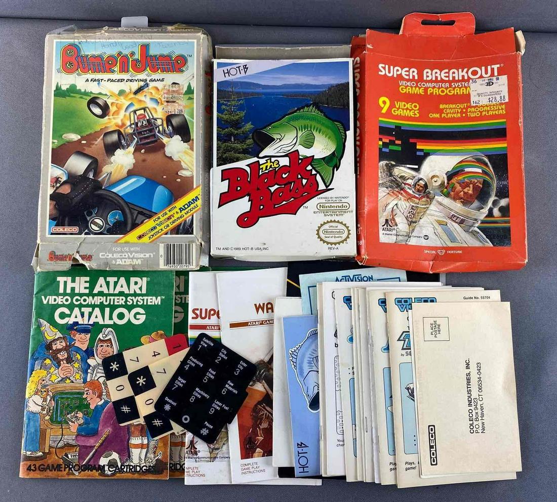 Group of assorted video game instructions, catalogs, (1 of 3)