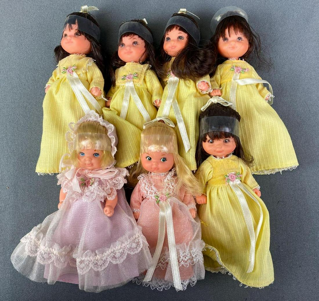 Group of 7 Mattel Baby Dolls: Circa 1970s, 4.5 inch dolls