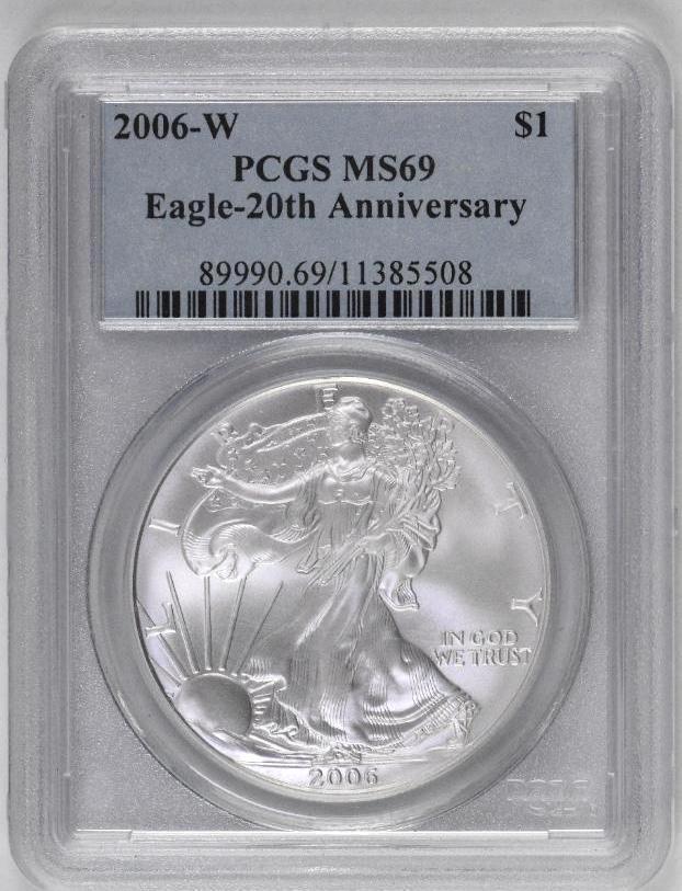 2006 W American Silver Eagle 1oz. (PCGS) MS69 (1 of 2)
