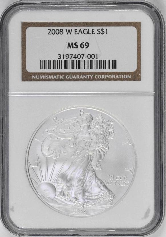 2008 W American Silver Eagle 1oz. (NGC) MS69 (1 of 2)