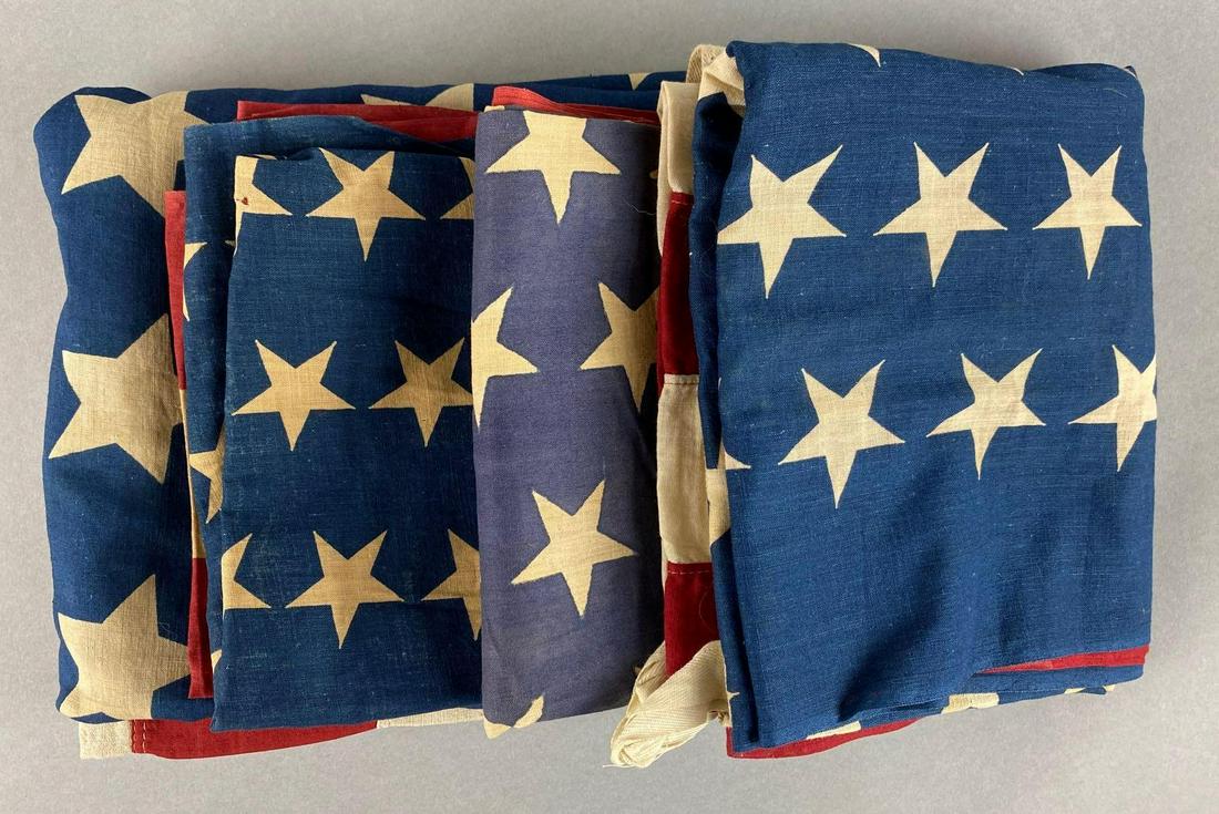 Group of 4, 48 Star Flags: Largest measures 3 x 5 feet.