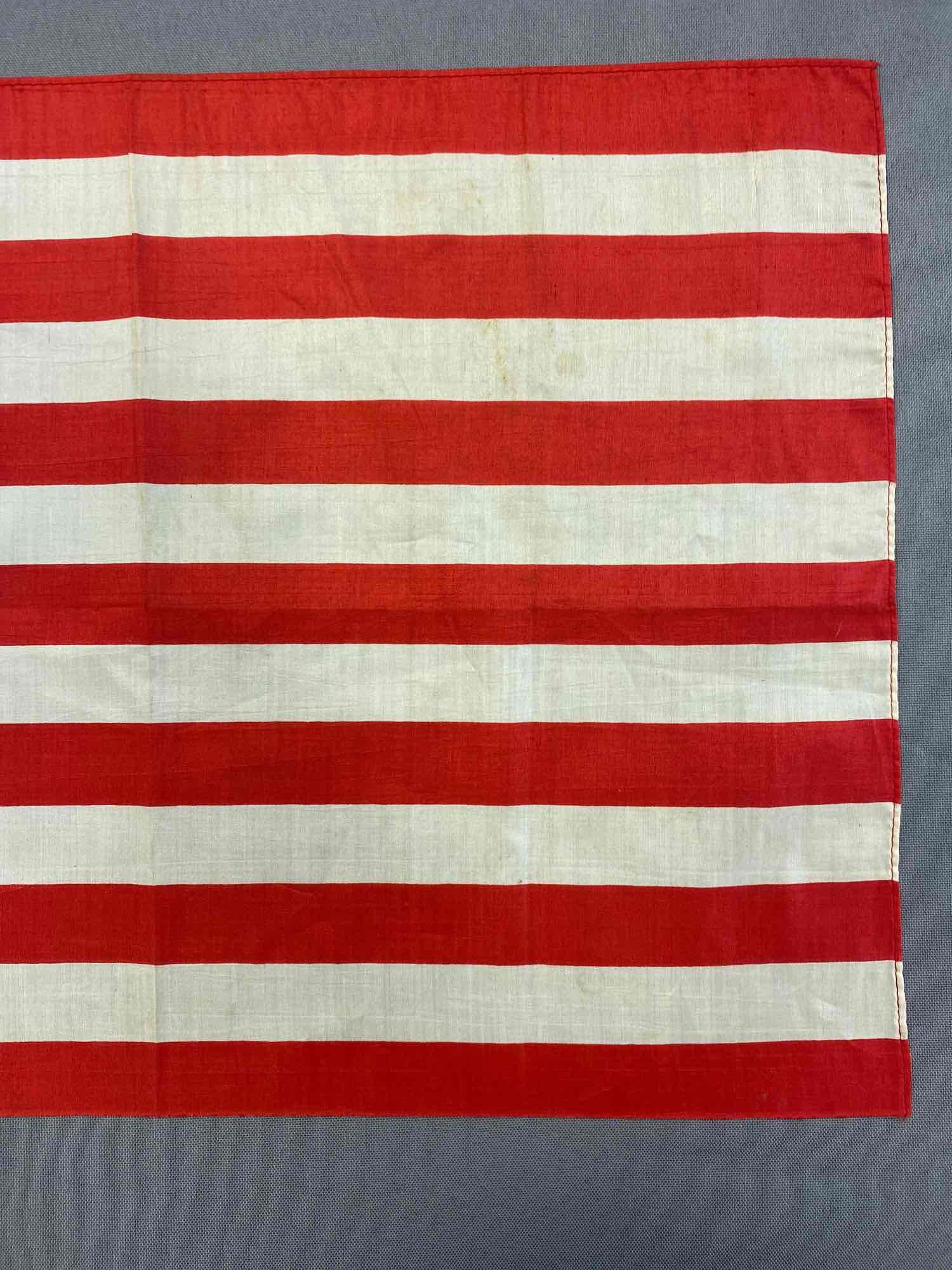 46-Star US Flag: 17x11.5 inches, silk, printed stars and stripes