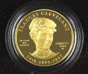 2012 W $10 Frances Cleveland First Spouse 1/2oz. Gold (1 of 4)