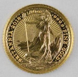 2018 Great Britain 10 Pounds Britannia 1/10thoz. .9999 (1 of 2)