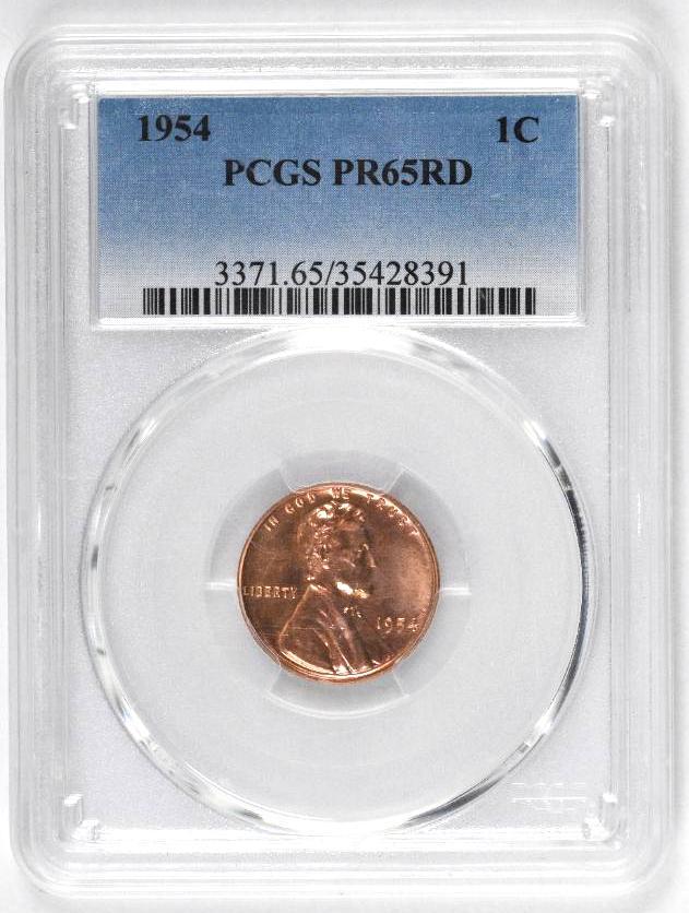 1954 P Lincoln Wheat Cent (PCGS) PR65RD (1 of 2)