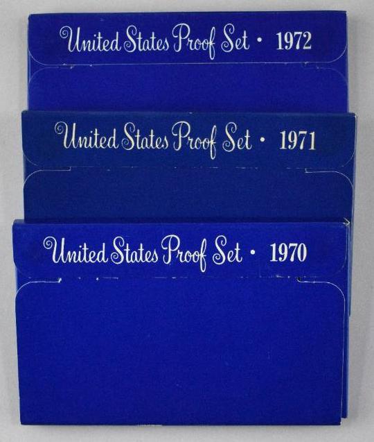 Group of (3) U.S. Proof Sets 1970, 1971 & 1972 (1 of 2)