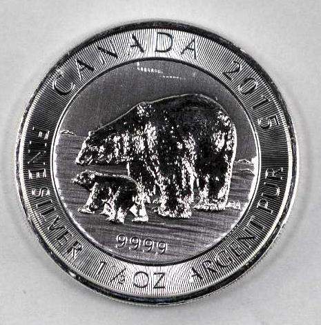 2015 Canada $8 Silver Polar Bear 1.5oz. .9999 Fine: One and a Half Ounces .9999 Fine Silver.
