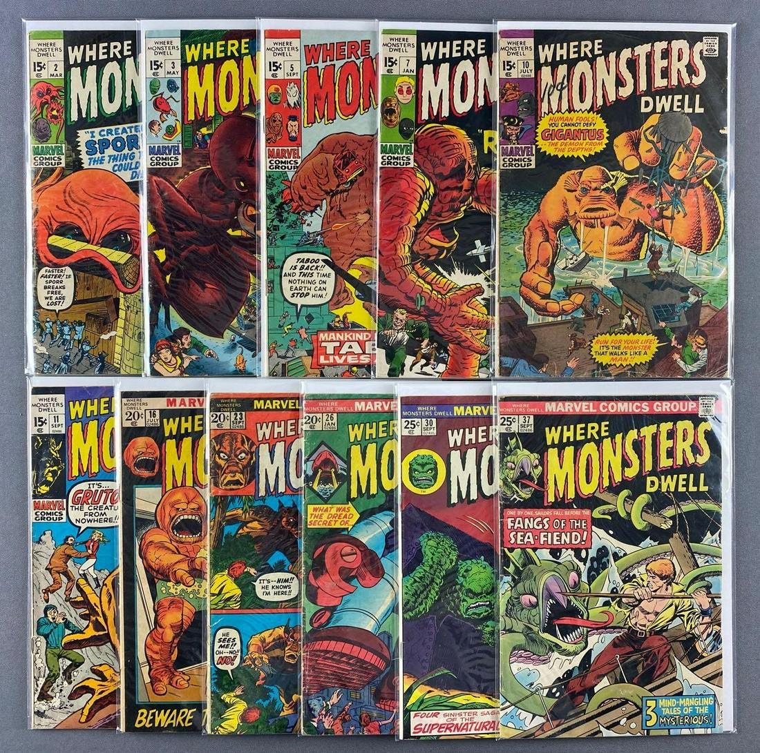 Group of 11 Marvel Comics Where Monsters Dwell Comic (1 of 3)