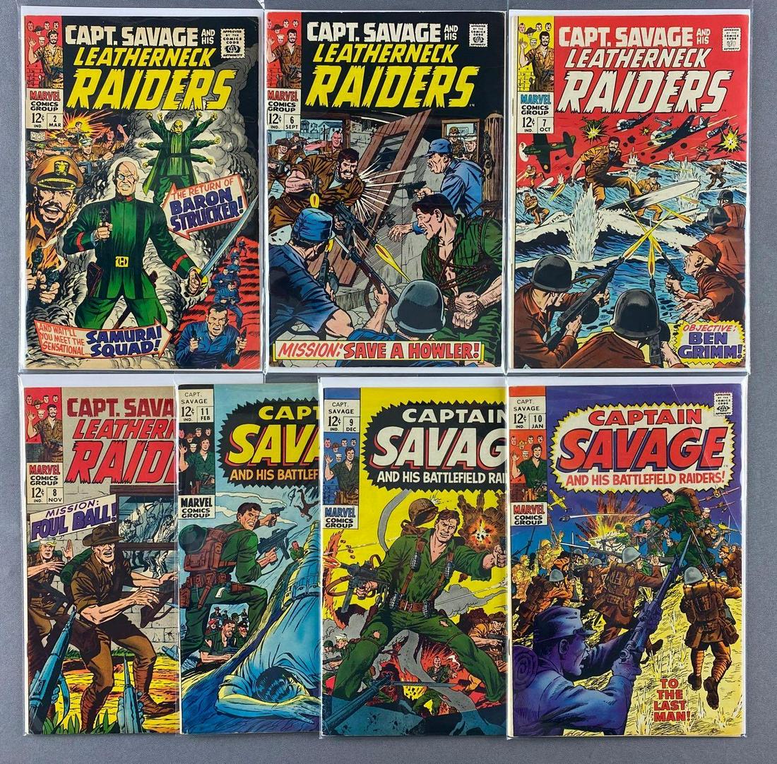 Group of 7 Marvel Comics Capt. Savage Comic Books (1 of 3)