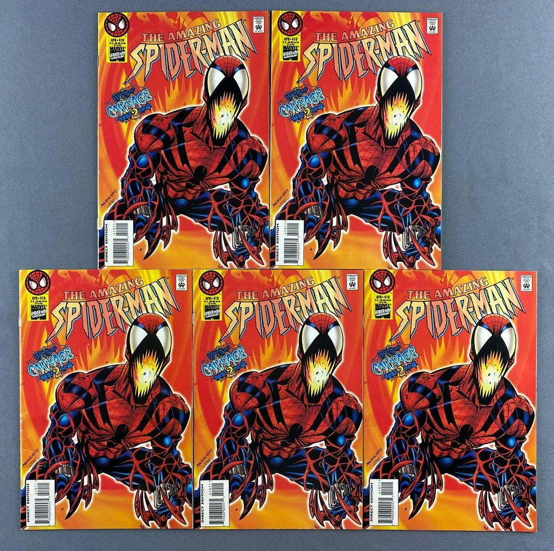 Group of 5 Marvel Comics The Amazing Spider-Man No. 410 (1 of 4)