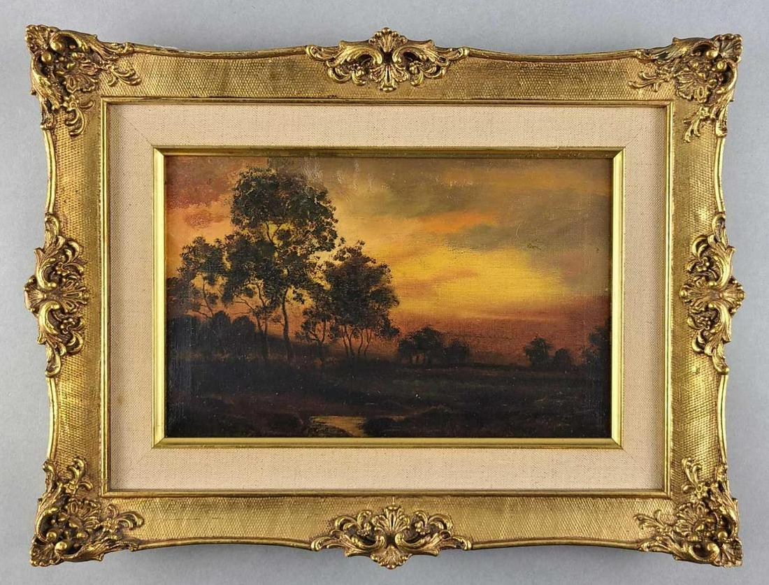 Framed sunset landscape painting (1 of 7)