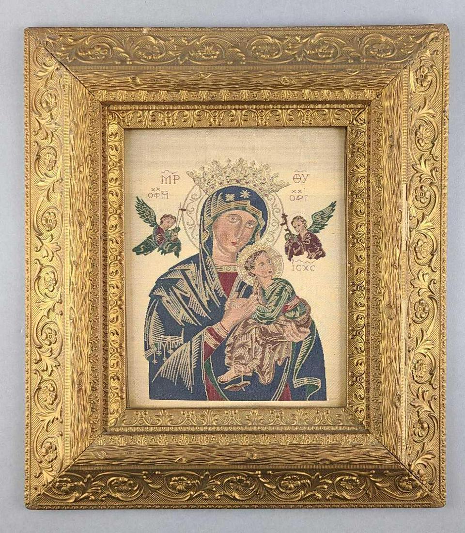 Framed religious textile art (1 of 5)