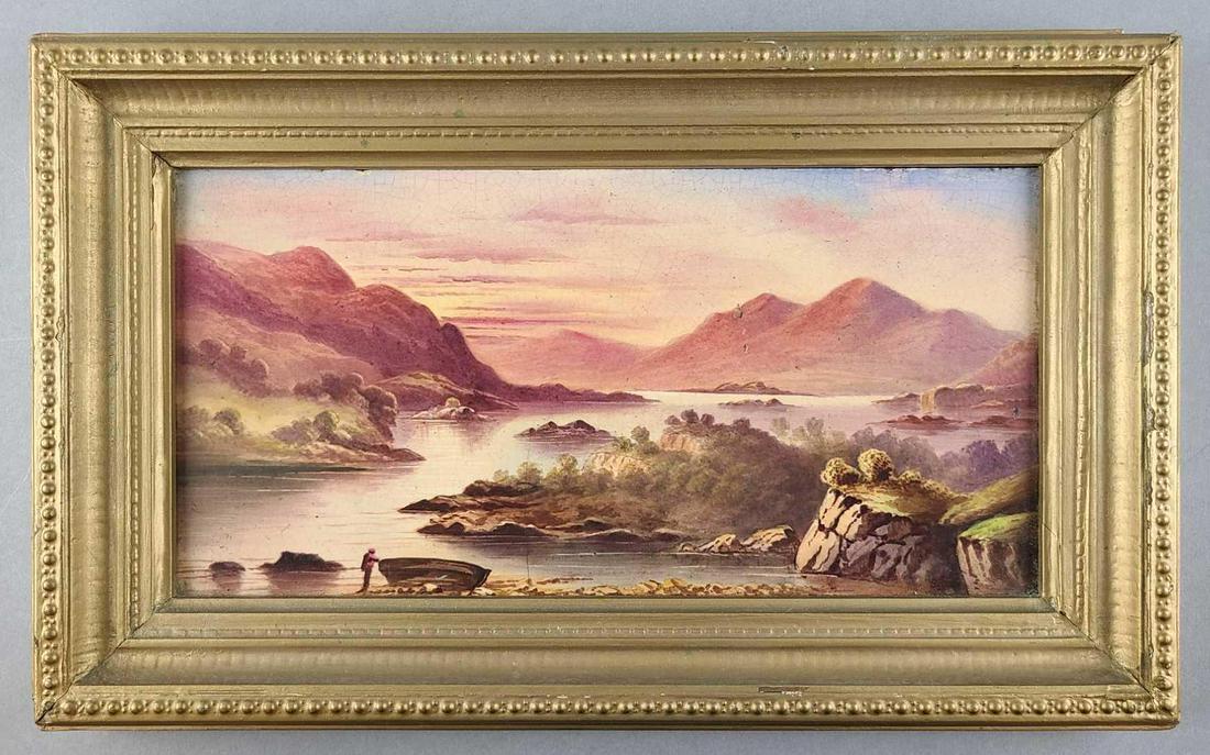 Glengarriff Harbor/Bantry Bay hand painted ceramic tile (1 of 6)