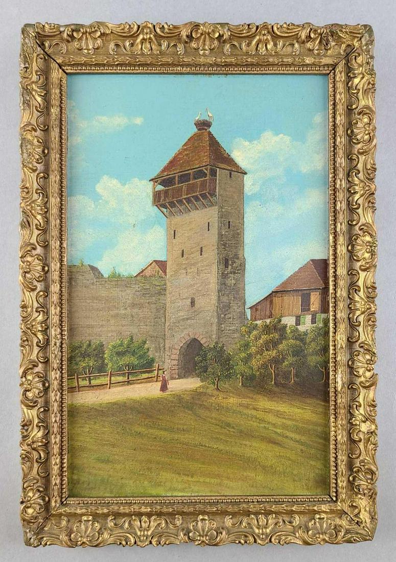 Village painting on board (1 of 6)