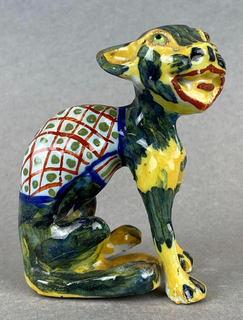 Colorful Pottery Painted Cat Figurine (1 of 6)