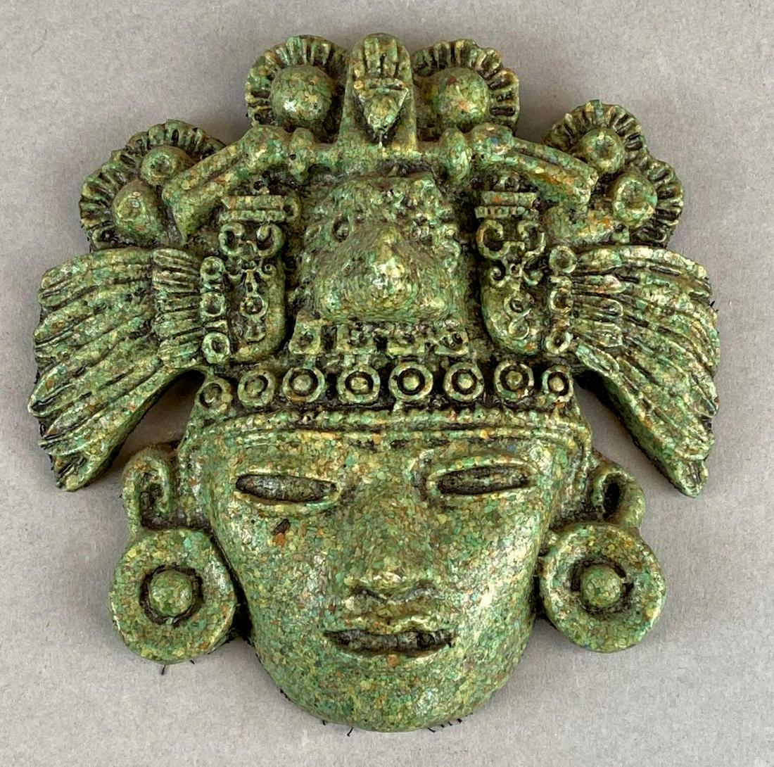 Jade Mayan Wall Hanging Mask (1 of 3)