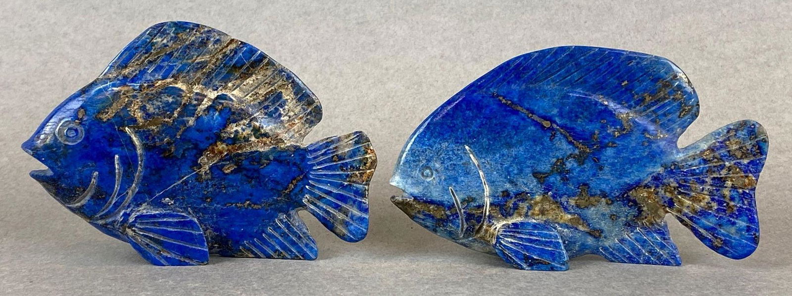 Group of 2 Hand Carved Lapis Fish (1 of 5)