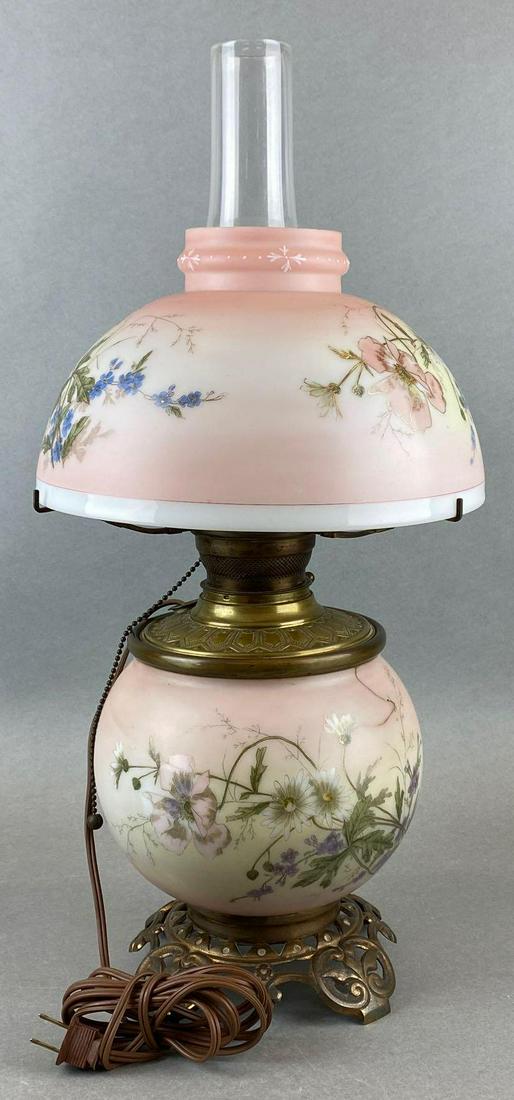 Glass Shade Electric Hurricane Lamp (1 of 3)