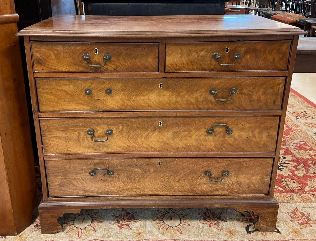 Antique Walnut 5 Drawer Dresser (1 of 4)