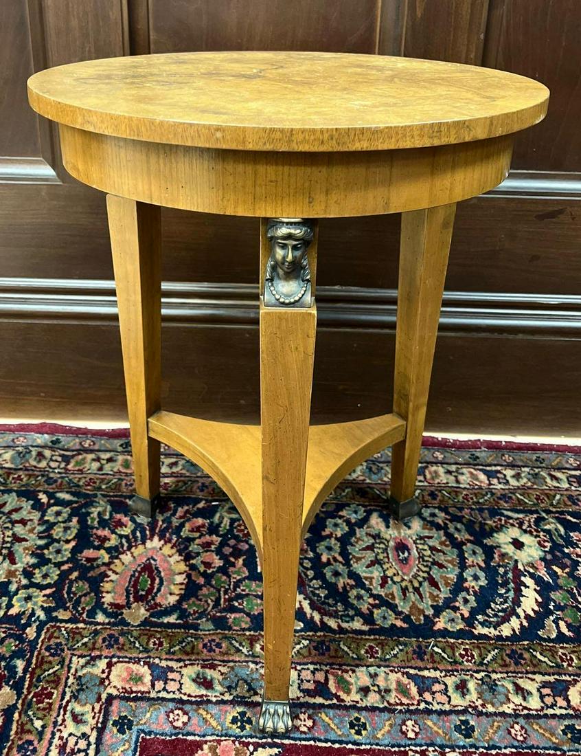 Walnut Lamp Stand with Brass Paw Feet (1 of 3)