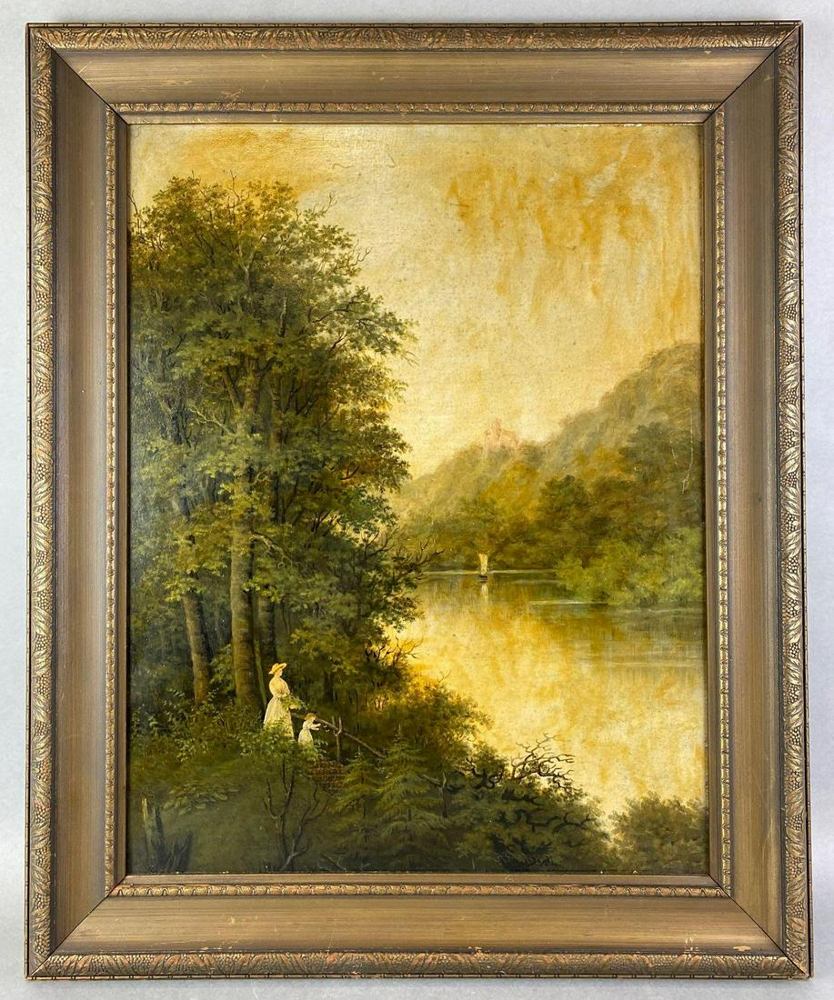 1899 Mother and Child Framed Oil Painting (1 of 5)