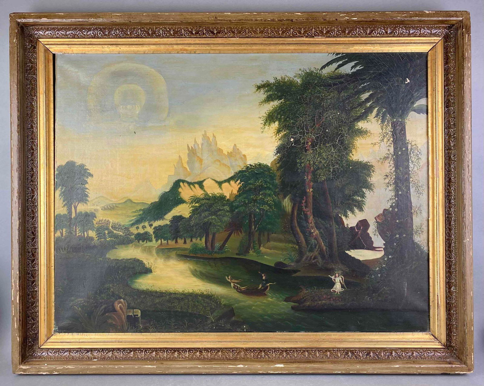 Angel by the River Framed Oil Painting on Canvas (1 of 5)