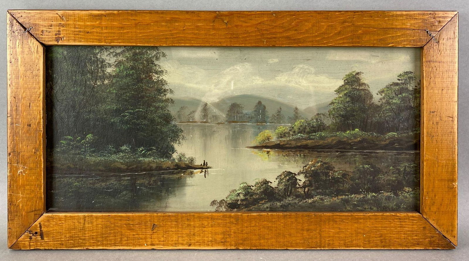 Lakeside Forest Framed Oil Painting on Board (1 of 4)