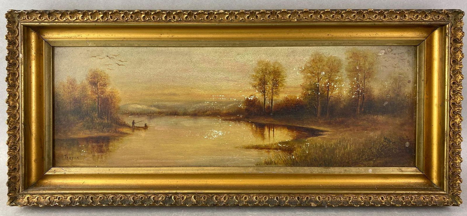 Thayer Fishing in the Forest Framed Oil Painting (1 of 6)