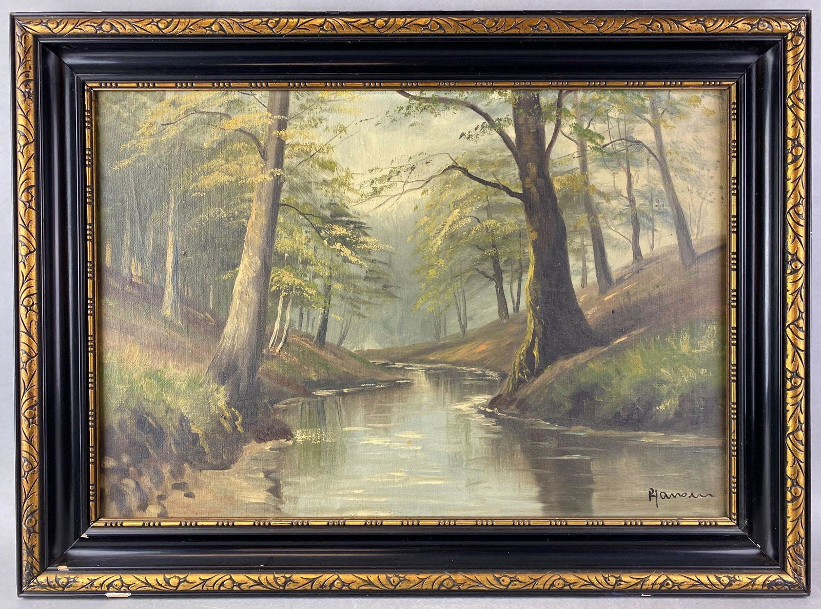 River in the Forest Framed Oil Painting on Canvas (1 of 6)