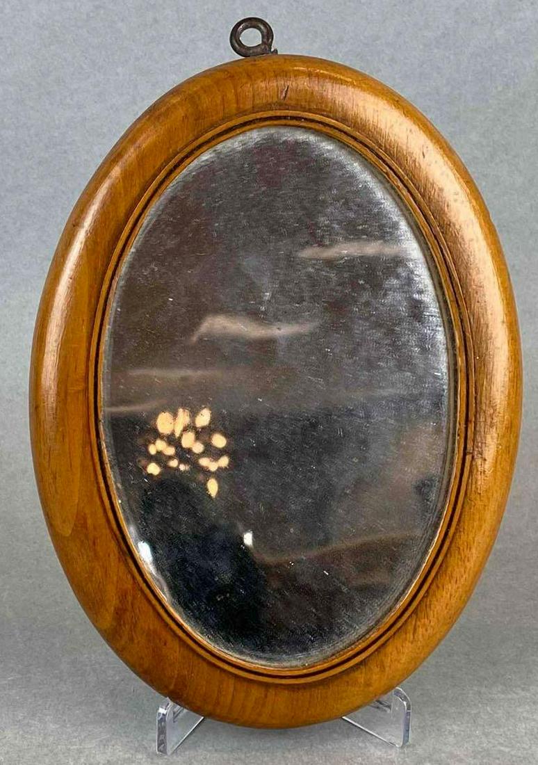 19th Century Wood Framed Oval Mirror (1 of 2)