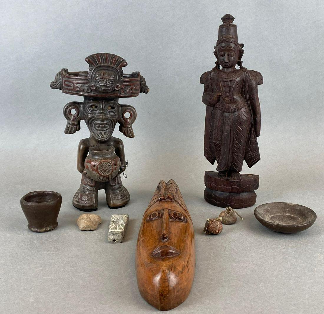 Group of 9 Assorted Wood and Stone Figures and More (1 of 4)